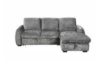 Colțar Extensibil Cremona KF7942 cu Ladă Depozitare, Șezlong Dreapta, Gri 3