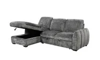 Colțar Extensibil Cremona KF7942 cu Ladă Depozitare, Șezlong Stânga, Gri 4