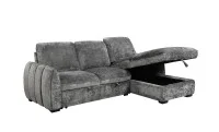 Colțar Extensibil Cremona KF7942 cu Ladă Depozitare, Șezlong Dreapta, Gri 4
