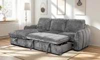 Colțar Extensibil Cremona KF7942 cu Ladă Depozitare, Șezlong Stânga, Gri 6