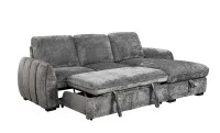 Colțar Extensibil Cremona KF7942 cu Ladă Depozitare, Șezlong Dreapta, Gri 5