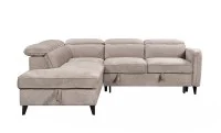 Colțar Extensibil Harmony KF7905 cu Ladă Depozitare, Șezlong Stânga, Gri Deschis 3