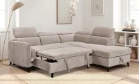 Colțar Extensibil Harmony KF7905 cu Ladă Depozitare, Șezlong Dreapta, Gri Deschis 2