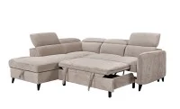 Colțar Extensibil Harmony KF7905 cu Ladă Depozitare, Șezlong Stânga, Gri Deschis 4