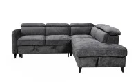 Colțar Extensibil Harmony KF7905 cu Ladă Depozitare, Șezlong Dreapta, Gri Închis 5