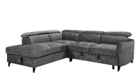 Colțar Extensibil Harmony KF7905 cu Ladă Depozitare, Șezlong Stânga, Gri Închis 3