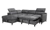 Colțar Extensibil Harmony KF7905 cu Ladă Depozitare, Șezlong Stânga, Gri Închis 6