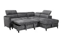 Colțar Extensibil Harmony KF7905 cu Ladă Depozitare, Șezlong Dreapta, Gri Închis 6