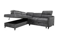 Colțar Extensibil Harmony KF7905 cu Ladă Depozitare, Șezlong Stânga, Gri Închis 4