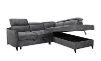 Colțar Extensibil Harmony KF7905 cu Ladă Depozitare, Șezlong Dreapta, Gri Închis 4