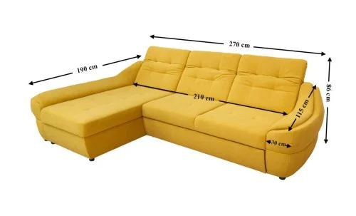 Colțar Extensibil Space Galben - Vega 13 Stânga