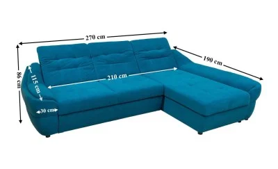 Colțar Extensibil Space Turcoaz - Vega 25 Dreapta