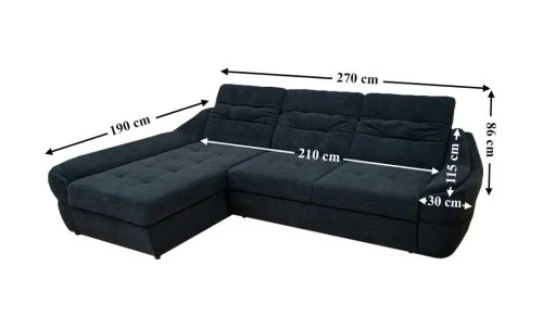 Colțar Extensibil Space Negru - Vega 70 Dreapta