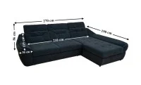 Colțar Extensibil Space Negru- Vega 70 Stânga 3