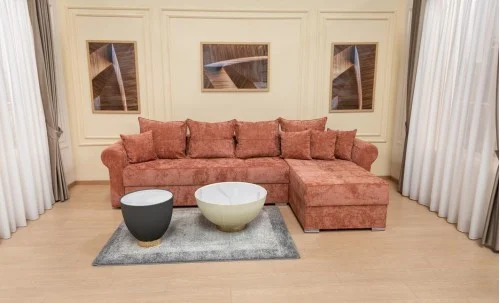 Colțar Extensibil Elsa XXL Bonell Cărămiziu - Kim 6 Interschimbabil