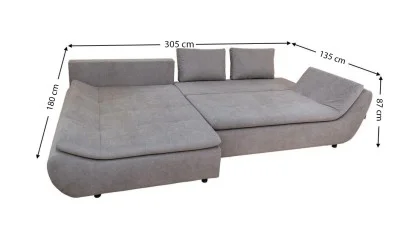 Colțar Extensibil Relax Gri - Vega 06 Stânga