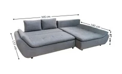 Colțar Extensibil Relax Gri Deschis- Vega 33 Dreapta