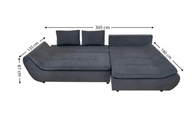 Colțar Extensibil Relax Gri Închis - Vega 35 Dreapta