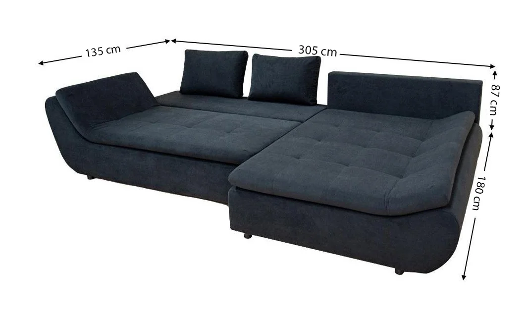 Colțar Extensibil Relax Negru - Vega 70 Dreapta 2