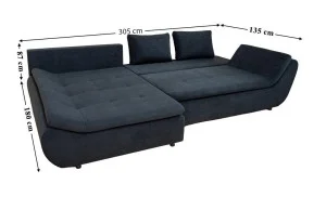 Colțar Extensibil Relax Negru - Vega 70 Stânga