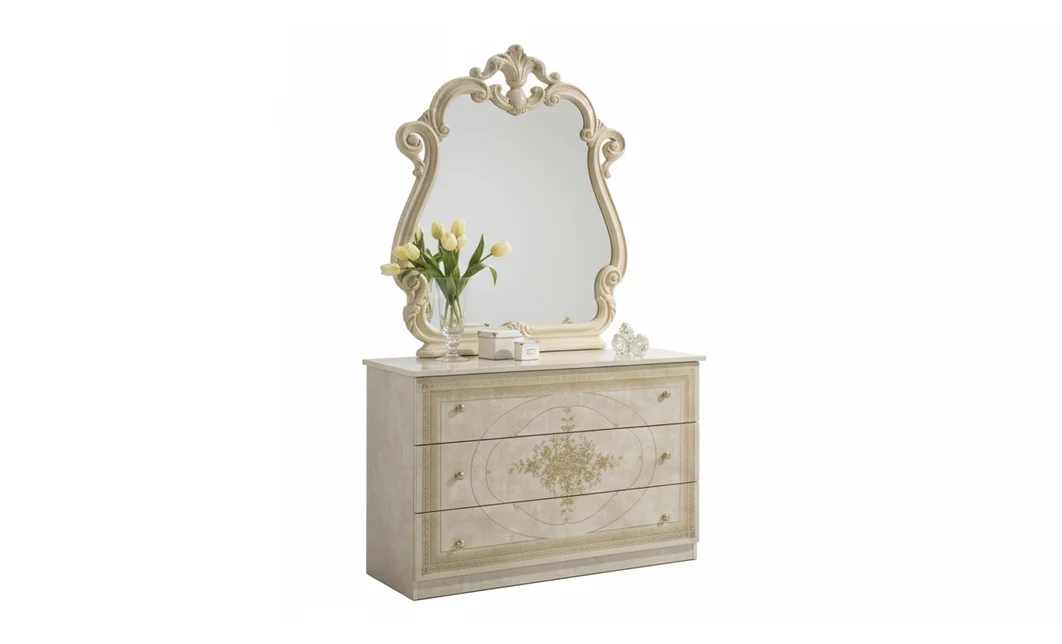Dormitor Clasic Amalfi Beige cu Dulap 6 Uși 5