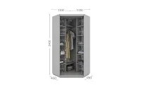 Dulap de Colt Personalizat cu Oglinda/Alb, 110 x 110