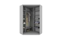 Dulap Personalizat de Colt Oglinda/Alb, 130 x 130 2