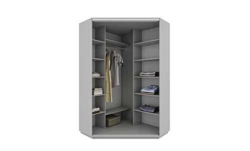 Dulap Personalizat de Colt Oglinda/Alb, 130 x 130