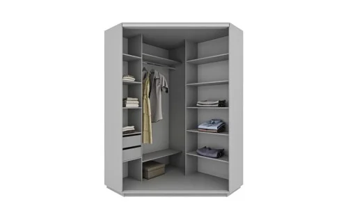 Dulap Personalizat de Colt Oglinda/Alb, 150 x 150