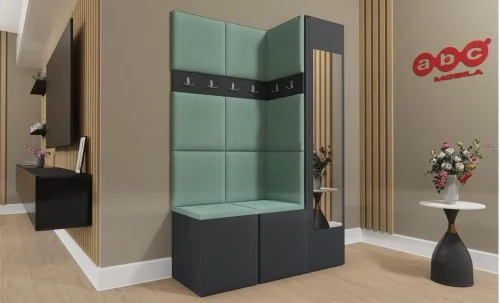 Cuier Hol Luca 5, Grafit/Verde menta - Manila 11