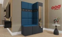 Cuier Hol Luca 5, Grafit/Albastru - Manila 26