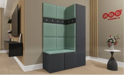 Cuier Hol Luca 6, Grafit/Verde menta - Manila 11