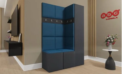 Cuier Hol Luca 6, Grafit/Albastru - Manila 26