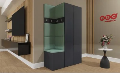 Cuier Hol Luca 4, Grafit/Verde menta - Manila 11