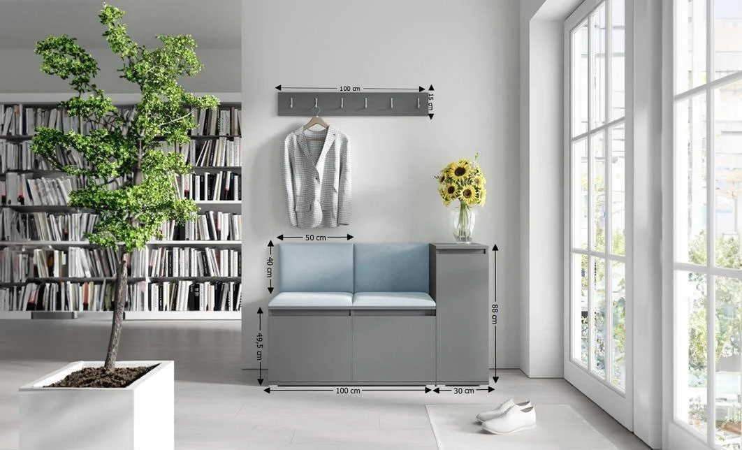 Cuier Hol Max 25, Grafit/ Albastru - Trinity 22 1