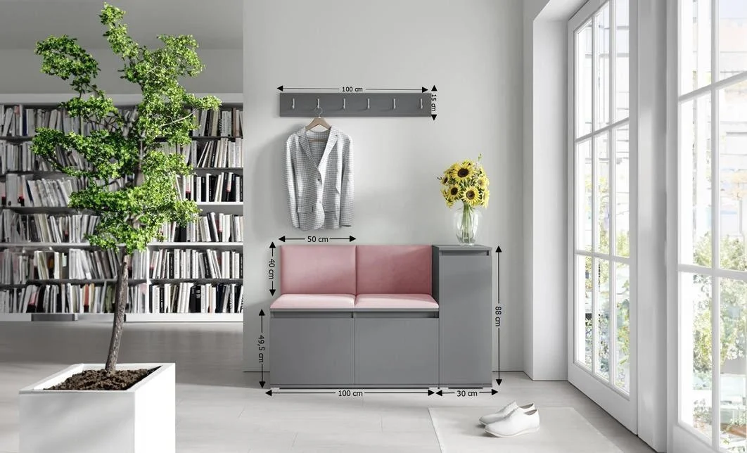 Cuier Hol Max 25, Grafit/ Roz - Trinity 23 1