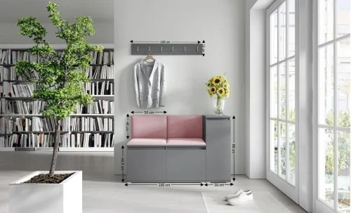 Cuier Hol Max 25, Grafit/ Roz - Trinity 23