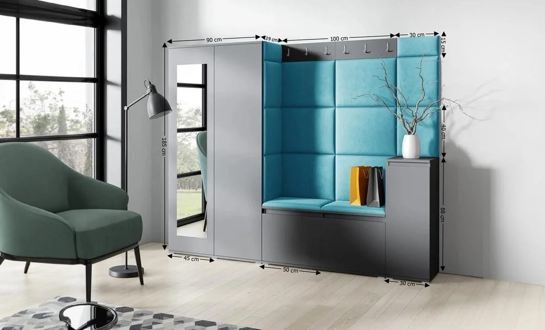 Cuier Hol Max 27, Grafit/ Albastru - Trinity 13 1