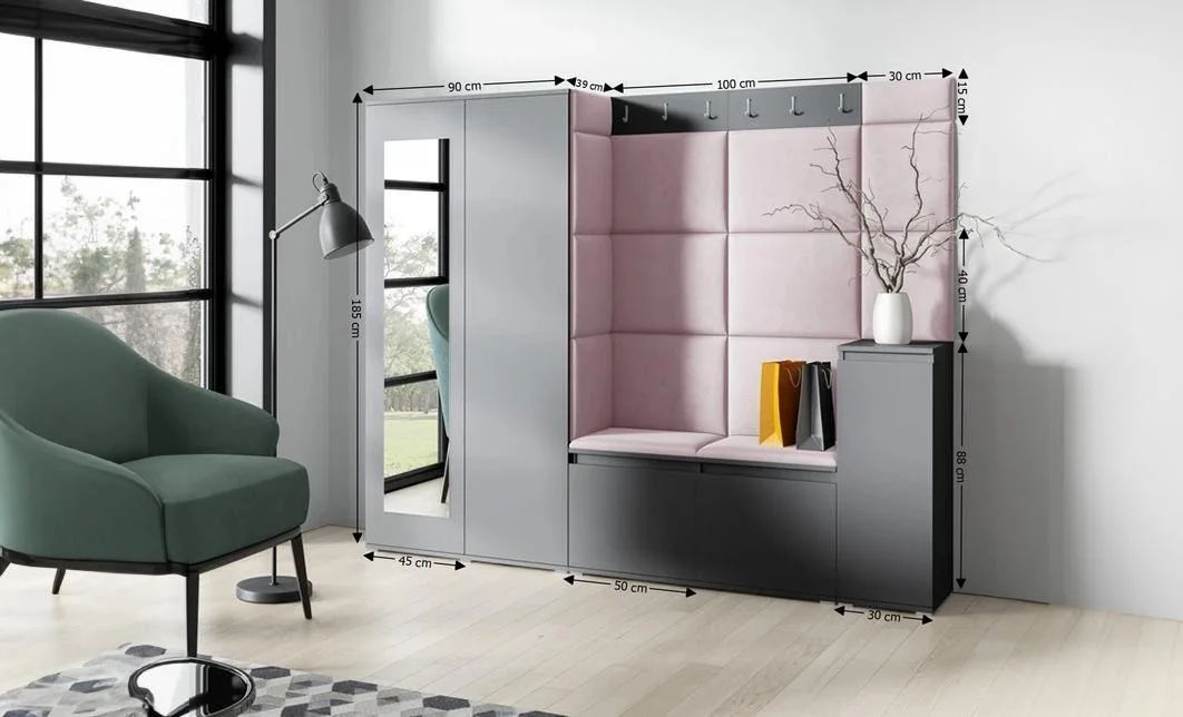 Cuier Hol Max 27, Grafit/ Roz - Trinity 19 1