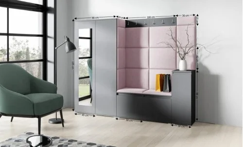 Cuier Hol Max 27, Grafit/ Roz - Trinity 19