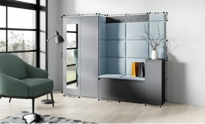 Cuier Hol Max 27, Grafit/ Albastru - Trinity 22
