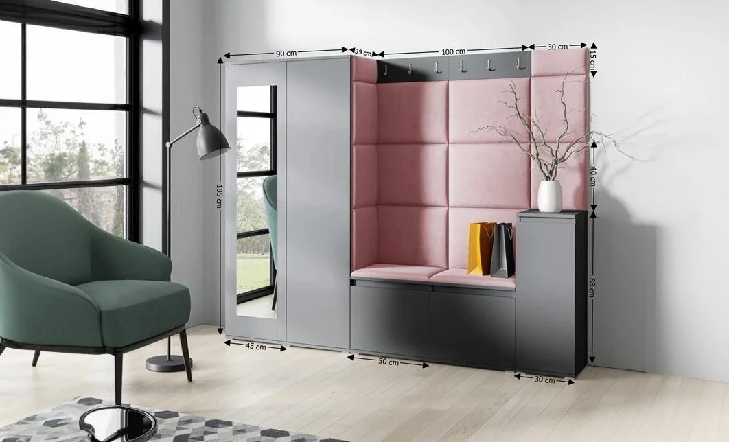 Cuier Hol Max 27, Grafit/ Roz - Trinity 23 1
