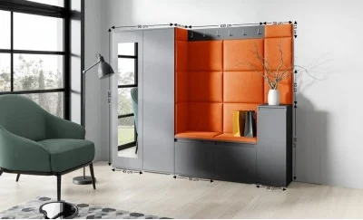 Cuier Hol Max 27, Grafit/ Portocaliu - Trinity 25
