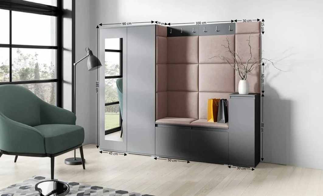 Cuier Hol Max 27, Grafit/ Maro - Trinity 7 1