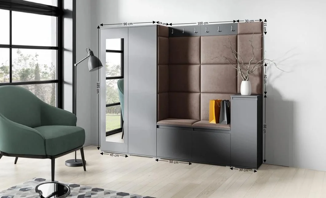 Cuier Hol Max 27, Grafit/ Maro - Trinity 8 1