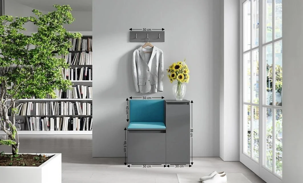 Cuier Hol Max 30, Grafit/ Albastru - Trinity 13 1