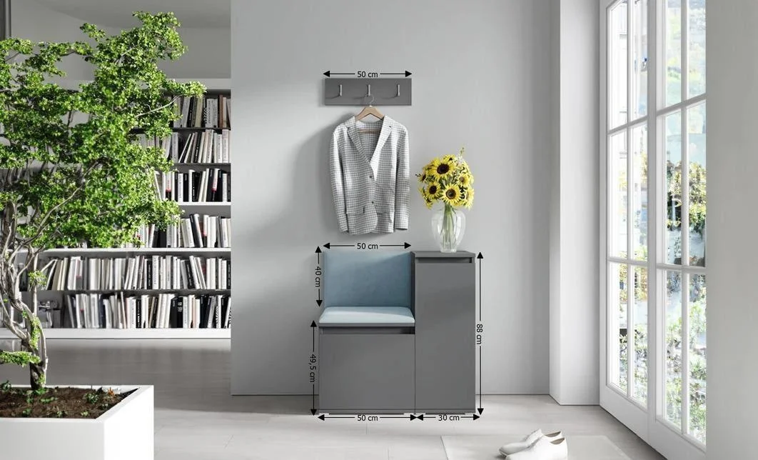 Cuier Hol Max 30, Grafit/ Albastru - Trinity 22 1