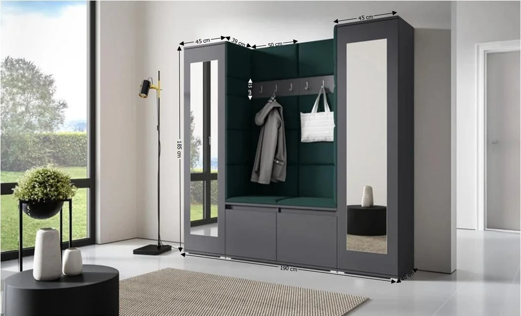 Cuier Hol Max 31, Grafit/ Verde - Trinity 28 1