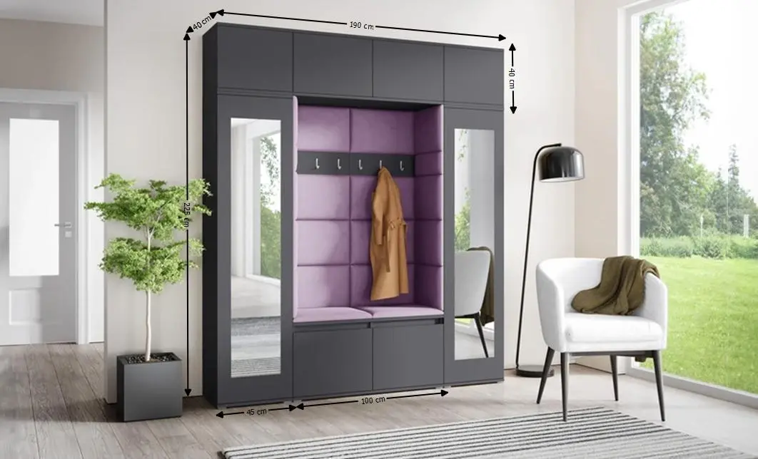 Cuier Hol Max 32, Grafit/Mov - Trinity 11 1