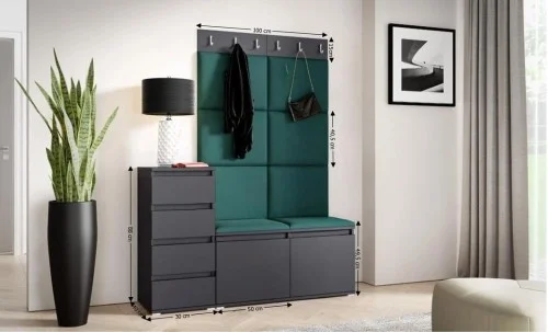 Cuier Hol Max 34, Grafit/Verde - Trinity 28